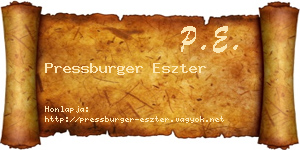 Pressburger Eszter névjegykártya