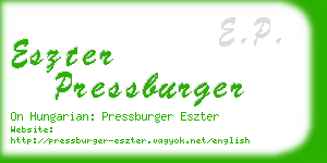 eszter pressburger business card